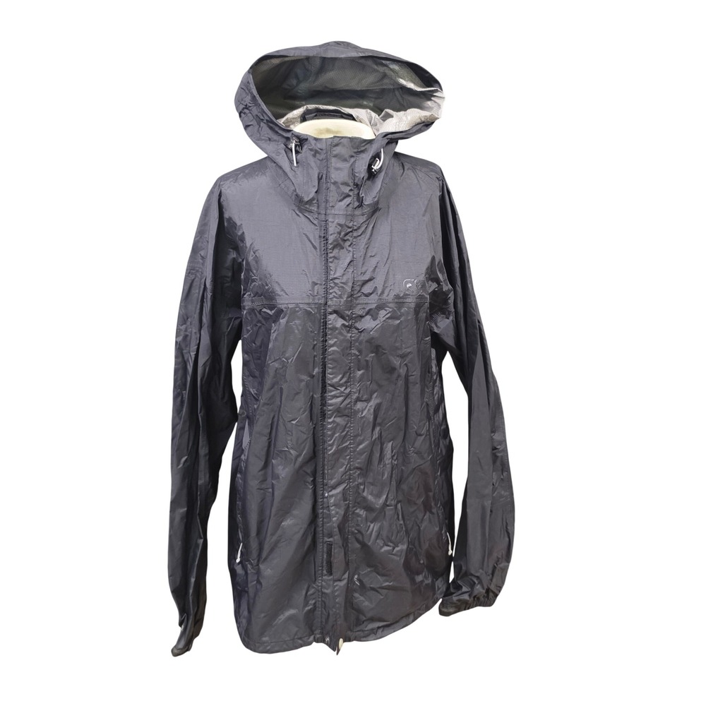 Eastern Mountain Sports Rain Jacket Mens XL Black Good Hooded Lightweight